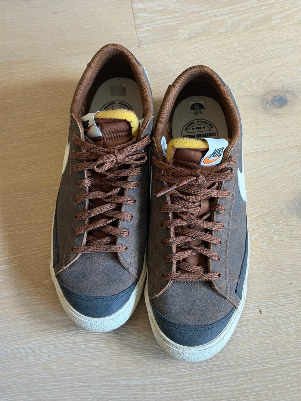 Nike Men’s Killshot Brown and Yellow Low-Top Athletic Sneakers